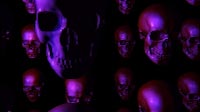Halloween Skulls Vertical Lift And Looking Around