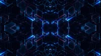 Hexworld Blue Massive Hexagons Grid With Circuits Firing