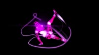 Pink Robot Breakdancing With Light Streaks And Effects