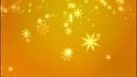 Starlike Snowflakes Coming Towards You On Gold Background