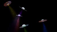 Surreal UFOs Flying Vertically