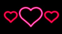 Valentine Hearts Outlines Neon